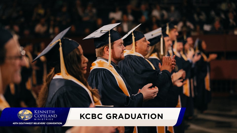 Join the first commencement of Kenneth Copeland Bible College® at the 2020 Southwest Believers’ Convention. See graduates honored as they receive their diplomas and their charge from KCBC founder, Kenneth Copeland. May every listener take the charge also, as a calling from God to fulfill in this world. Join the first commencement of Kenneth Copeland Bible College® at the 2020 Southwest Believers’ Convention. See graduates honored as they receive their diplomas and their charge from KCBC founder, Kenneth Copeland. May every listener take the charge also, as a calling from God to fulfill in this world.
