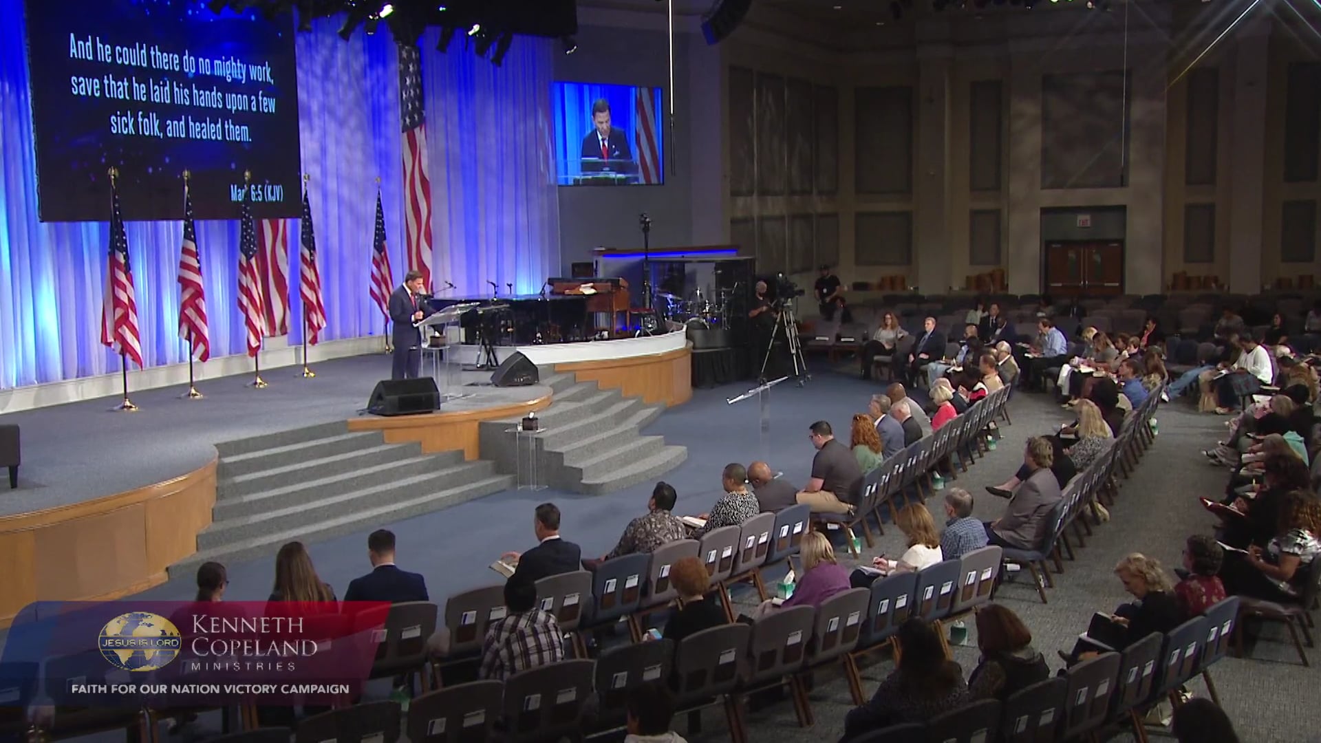 At the 2020 Faith for Our Nation VICTORY Campaign, Kenneth Copeland teaches how to put pressure on the devil rather than the other way around. “Calling those things which be not as though they were” (Rom. 4:17)! That means calling every part of your body well. It also means calling the nation healed and well! At the 2020 Faith for Our Nation VICTORY Campaign, Kenneth Copeland teaches how to put pressure on the devil rather than the other way around. “Calling those things which be not as though they were” (Rom. 4:17)! That means calling every part of your body well. It also means calling the nation healed and well!