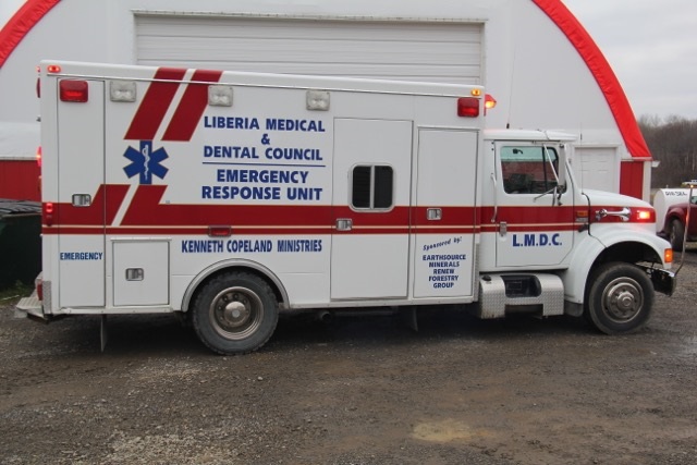 Pictured: The KCM ambulance donated to the town of Monrovia!