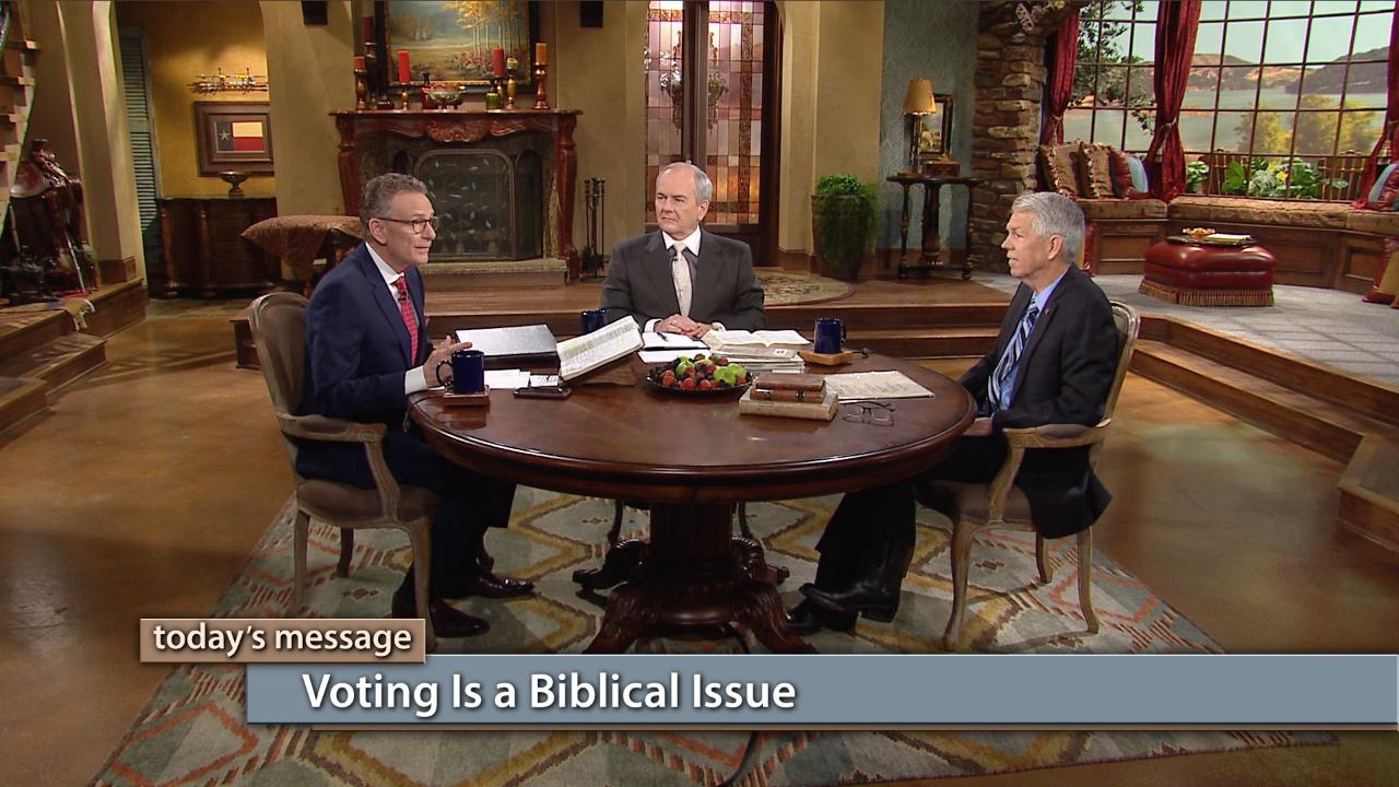 Did you know that voting is a biblical issue? Way before it was a political issue, voting was an issue important to Christians. Join George Pearsons, David Barton and Buddy Pilgrim for this special "Faith for Our Nation" episode on Believer’s Voice of Victory as they take a look at the biblical basis for God’s people to be informed and involved in their nation’s election processes. Did you know that voting is a biblical issue? Way before it was a political issue, voting was an issue important to Christians. Join George Pearsons, David Barton and Buddy Pilgrim for this special "Faith for Our Nation" episode on Believer’s Voice of Victory as they take a look at the biblical basis for God’s people to be informed and involved in their nation’s election processes.