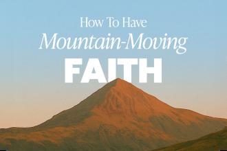 Beautiful Brown Mountain over a sunrise with the article title in the background