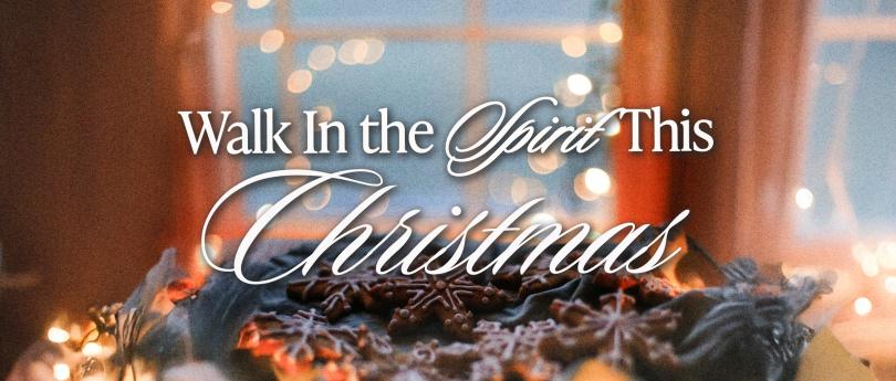 Festive Christmas cookies on a tray with glowing lights near a window, reminding us to Walk in the Spirit and embrace peace during the holiday season.